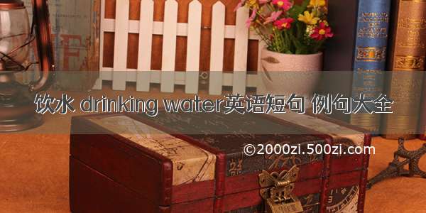 饮水 drinking water英语短句 例句大全