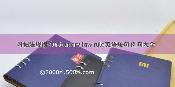 习惯法规则 Customary law rule英语短句 例句大全