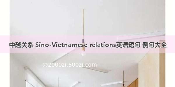 中越关系 Sino-Vietnamese relations英语短句 例句大全