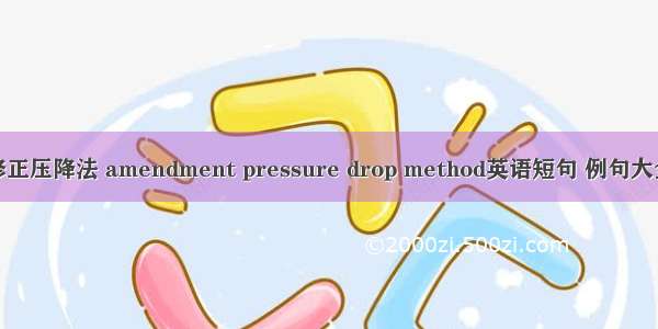 修正压降法 amendment pressure drop method英语短句 例句大全