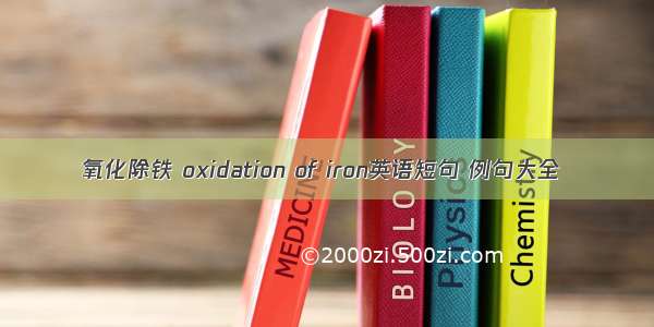 氧化除铁 oxidation of iron英语短句 例句大全