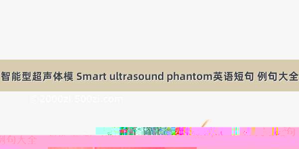 智能型超声体模 Smart ultrasound phantom英语短句 例句大全