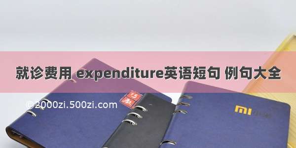 就诊费用 expenditure英语短句 例句大全