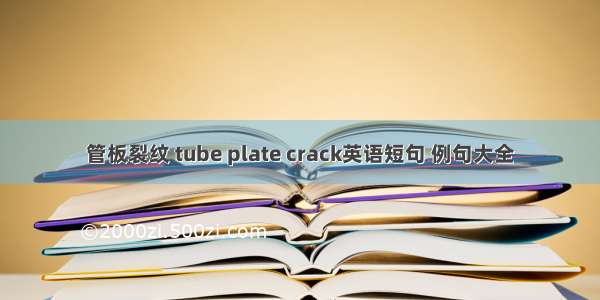 管板裂纹 tube plate crack英语短句 例句大全