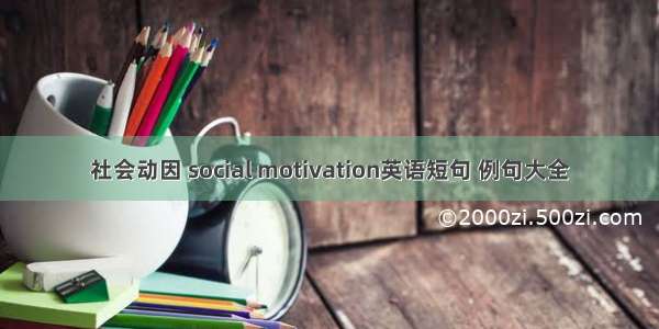社会动因 social motivation英语短句 例句大全