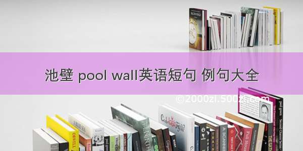 池壁 pool wall英语短句 例句大全