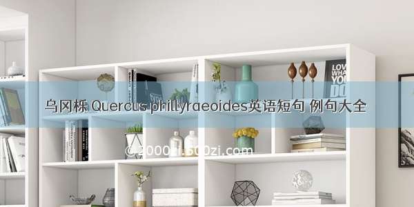 乌冈栎 Quercus phillyraeoides英语短句 例句大全