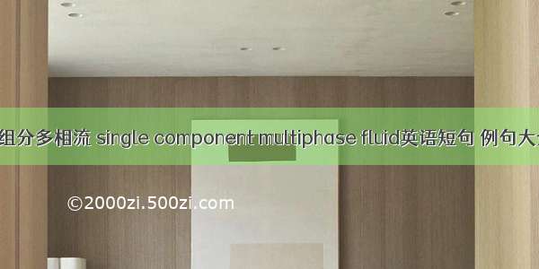 单组分多相流 single component multiphase fluid英语短句 例句大全