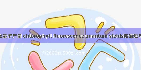 叶绿素荧光量子产量 chlorophyll fluorescence quantum yields英语短句 例句大全