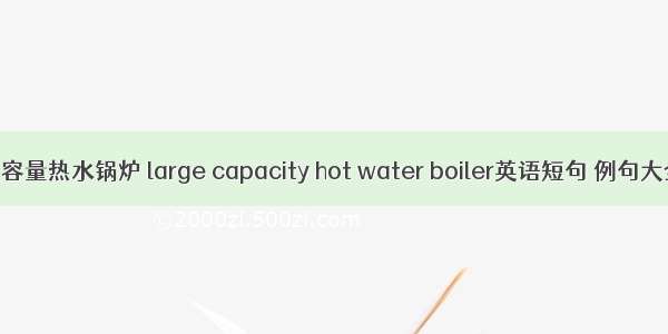 大容量热水锅炉 large capacity hot water boiler英语短句 例句大全