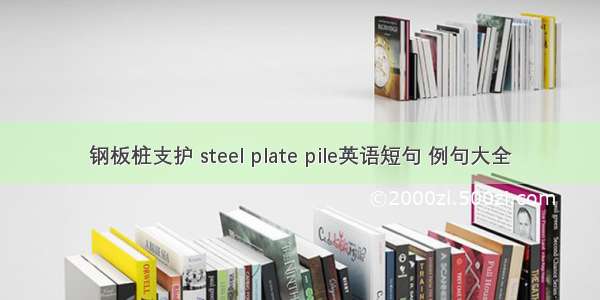 钢板桩支护 steel plate pile英语短句 例句大全