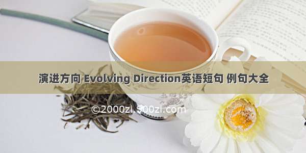 演进方向 Evolving Direction英语短句 例句大全