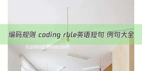 编码规则 coding rule英语短句 例句大全