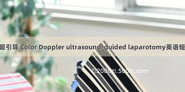 开腹配合彩超引导 Color Doppler ultrasound-guided laparotomy英语短句 例句大全