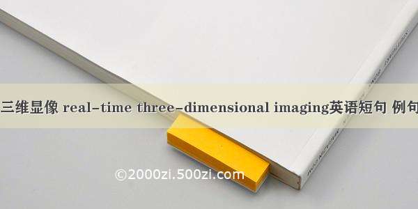 实时三维显像 real-time three-dimensional imaging英语短句 例句大全