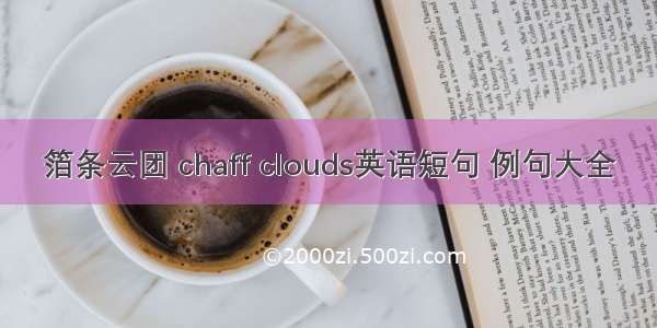 箔条云团 chaff clouds英语短句 例句大全