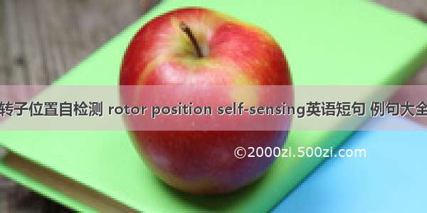 转子位置自检测 rotor position self-sensing英语短句 例句大全