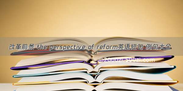 改革前景 the perspective of reform英语短句 例句大全