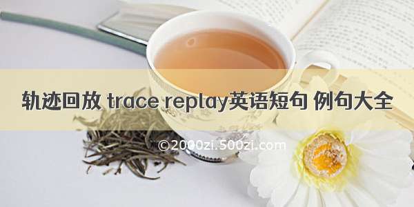 轨迹回放 trace replay英语短句 例句大全