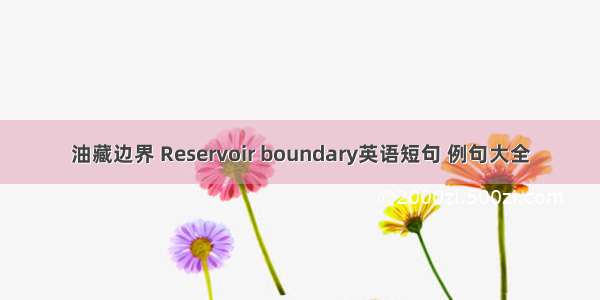 油藏边界 Reservoir boundary英语短句 例句大全