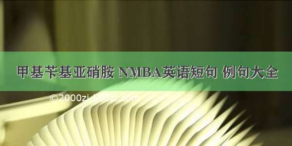 甲基苄基亚硝胺 NMBA英语短句 例句大全