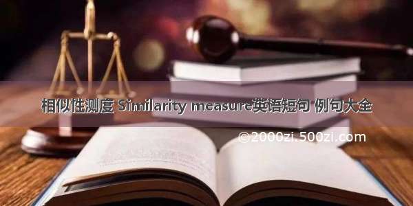 相似性测度 Similarity measure英语短句 例句大全