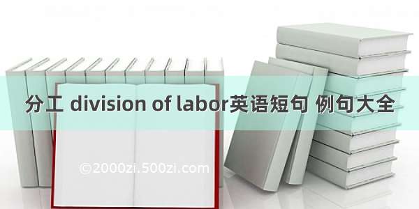 分工 division of labor英语短句 例句大全