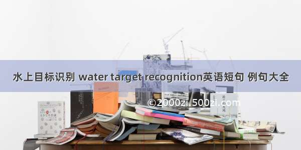 水上目标识别 water target recognition英语短句 例句大全