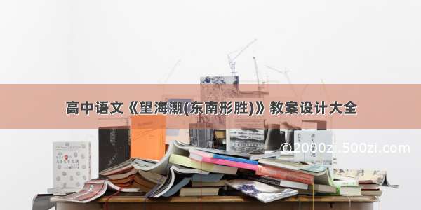 高中语文《望海潮(东南形胜)》教案设计大全