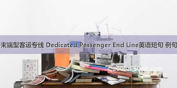 网络末端型客运专线 Dedicated Passenger End Line英语短句 例句大全