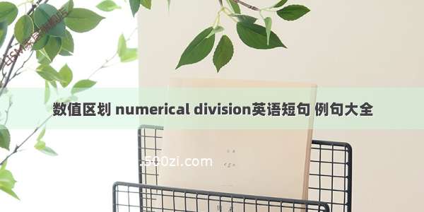 数值区划 numerical division英语短句 例句大全