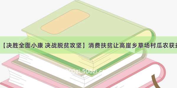 【决胜全面小康 决战脱贫攻坚】消费扶贫让高崖乡草场村瓜农获益