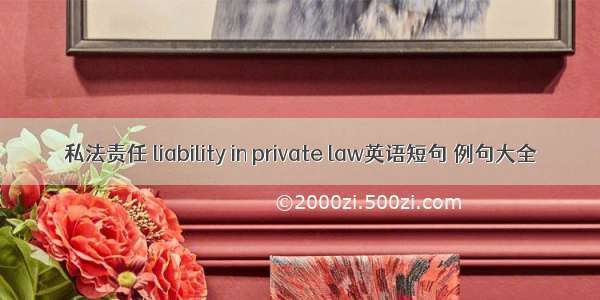 私法责任 liability in private law英语短句 例句大全