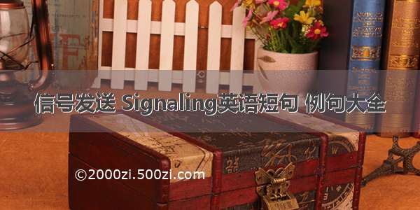 信号发送 Signaling英语短句 例句大全