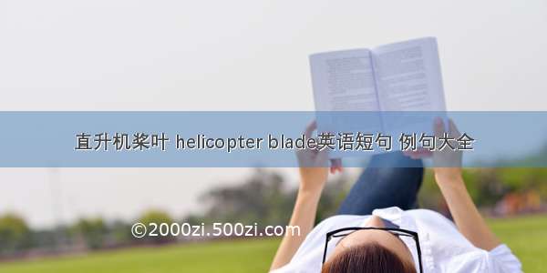 直升机桨叶 helicopter blade英语短句 例句大全