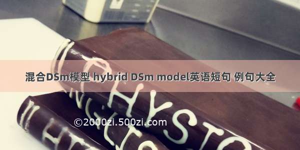 混合DSm模型 hybrid DSm model英语短句 例句大全