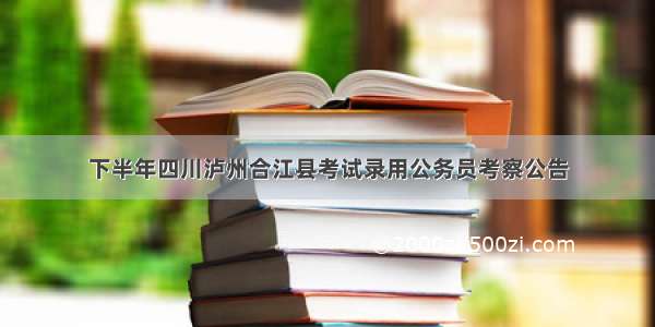 下半年四川泸州合江县考试录用公务员考察公告
