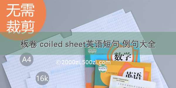 板卷 coiled sheet英语短句 例句大全