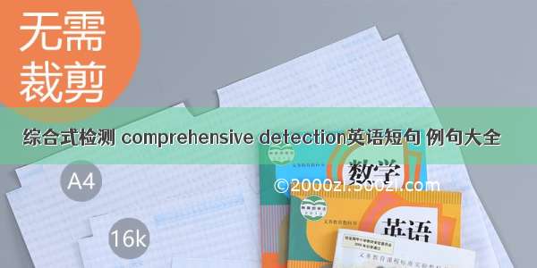 综合式检测 comprehensive detection英语短句 例句大全