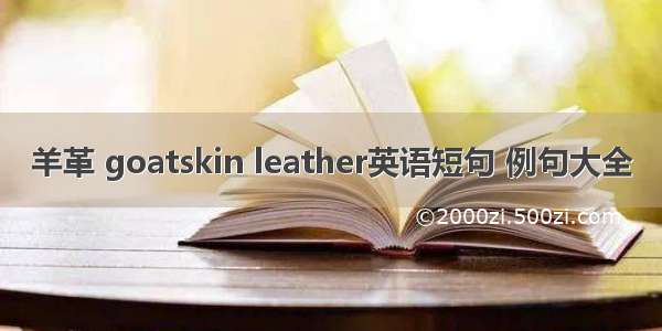 羊革 goatskin leather英语短句 例句大全