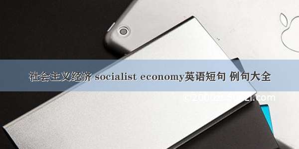 社会主义经济 socialist economy英语短句 例句大全