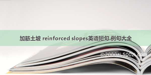 加筋土坡 reinforced slopes英语短句 例句大全