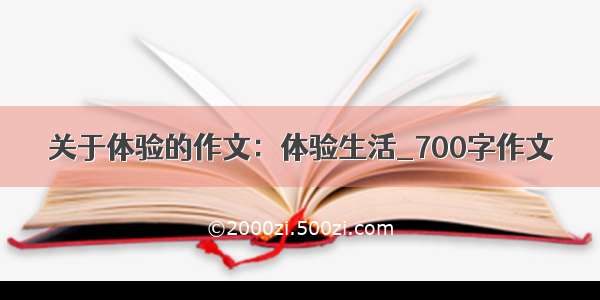 关于体验的作文：体验生活_700字作文