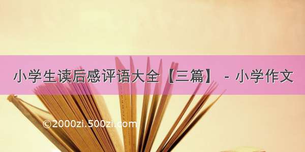 小学生读后感评语大全【三篇】 - 小学作文