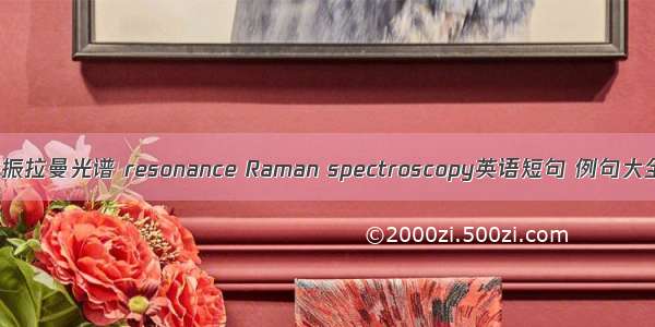共振拉曼光谱 resonance Raman spectroscopy英语短句 例句大全