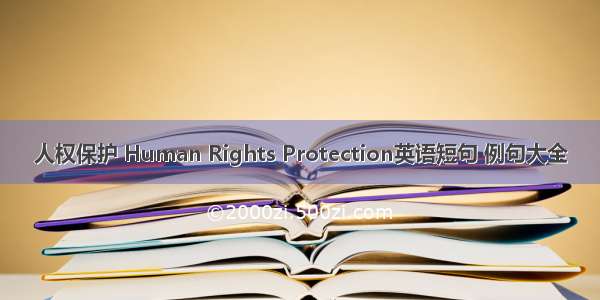 人权保护 Human Rights Protection英语短句 例句大全