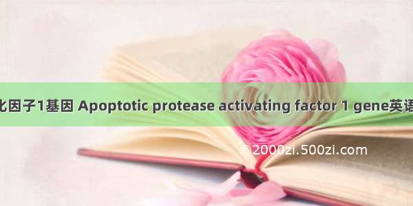 凋亡蛋白酶活化因子1基因 Apoptotic protease activating factor 1 gene英语短句 例句大全