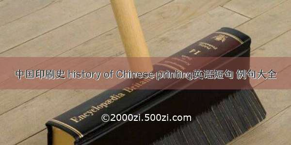 中国印刷史 history of Chinese printing英语短句 例句大全