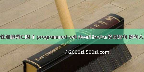 程序性细胞凋亡因子 programmed cell dead factor英语短句 例句大全