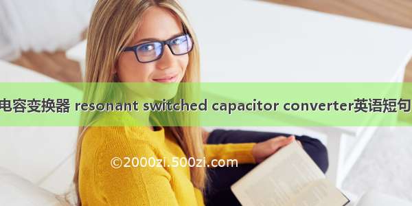 谐振开关电容变换器 resonant switched capacitor converter英语短句 例句大全